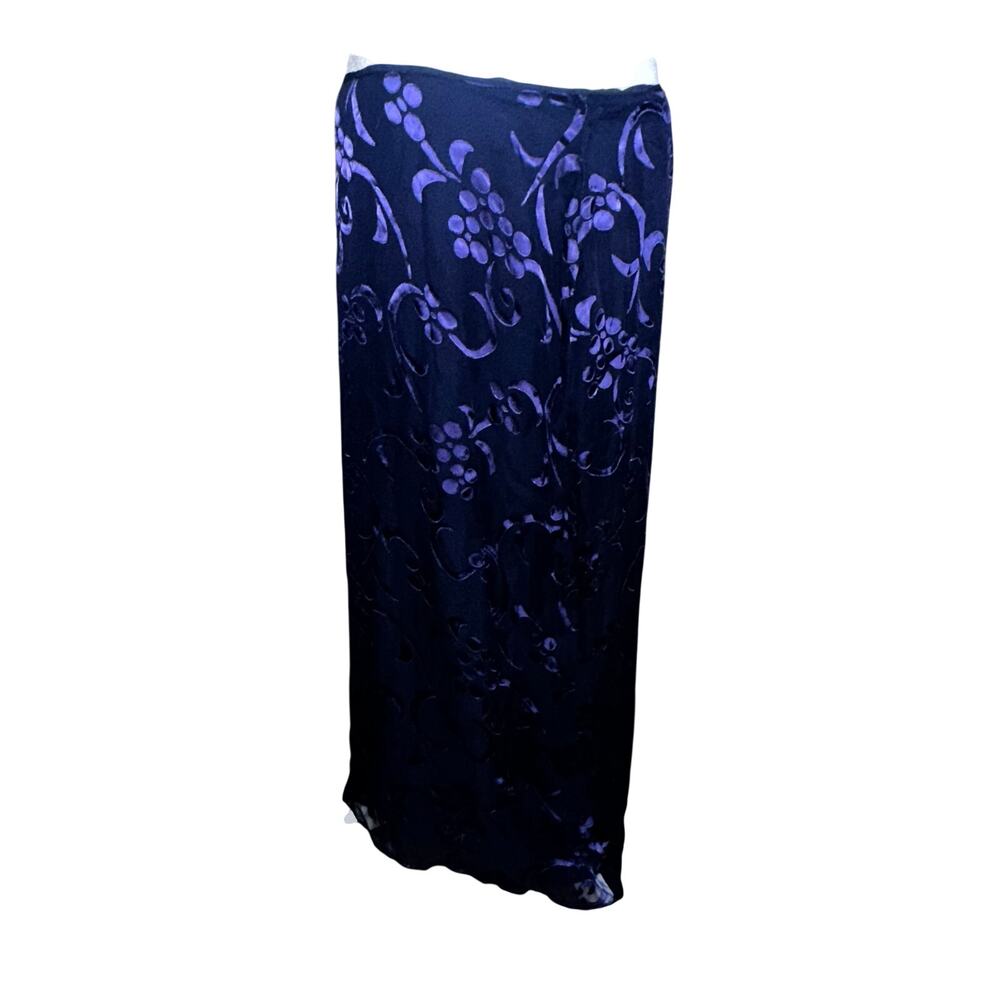 Vintage dark purple vampy maxi silk skirt